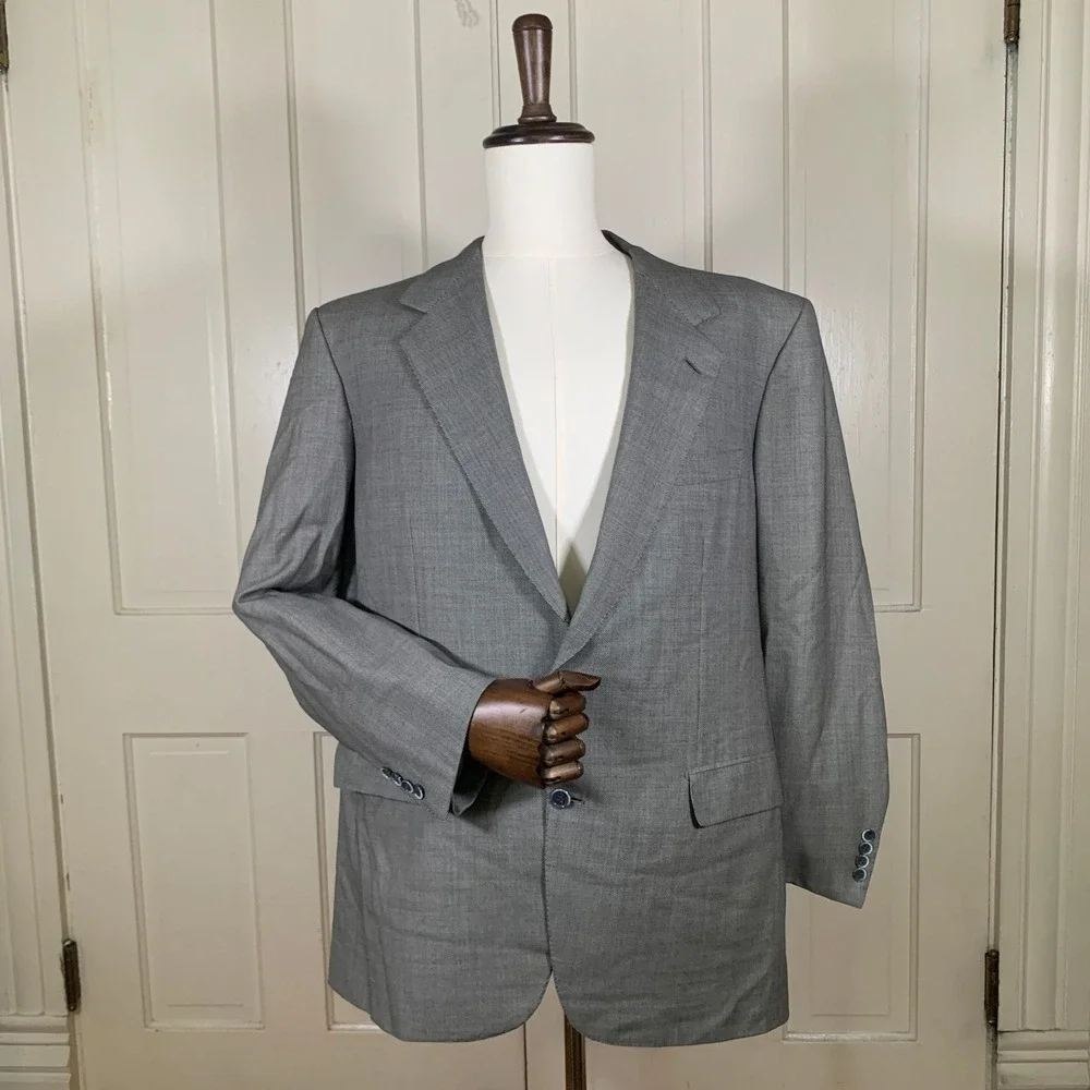 Brioni Augusto Sport Coat Mens 44R Gray Wool Blazer Saks Fifth Avenue Italy